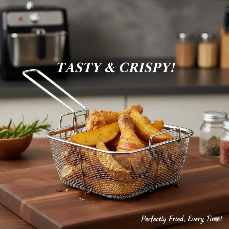 Deep Fryer Basket – Stainless Steel with Long Handle