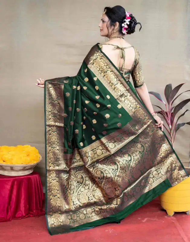 Jacquard Saree  The Royal Emerald Collection