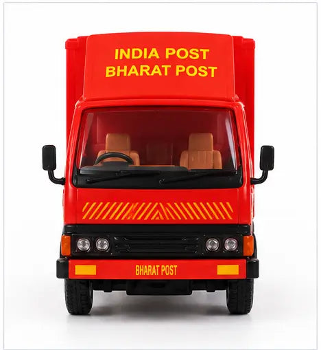 Panther Post Office Bharat Post Truck Toy with 2 Openable Tail Doors, Pull Back Action