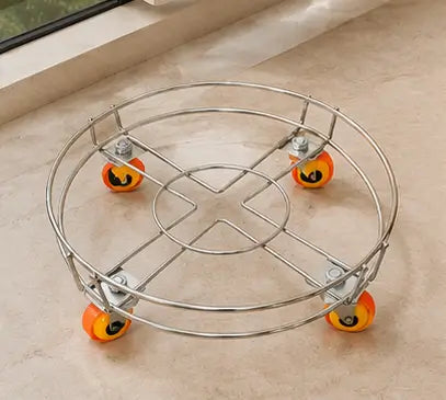 Gas Cylinder Trolley – Heavy-Duty Steel LPG Cylinder Stand with Wheels for Easy Movement
