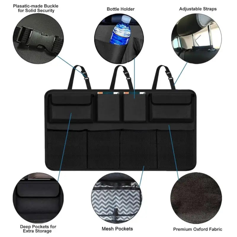 Car Backseat Organizer – Multi-Pocket Seat Storage Bag for Bottles, Toys, Accessories & Travel Essentials