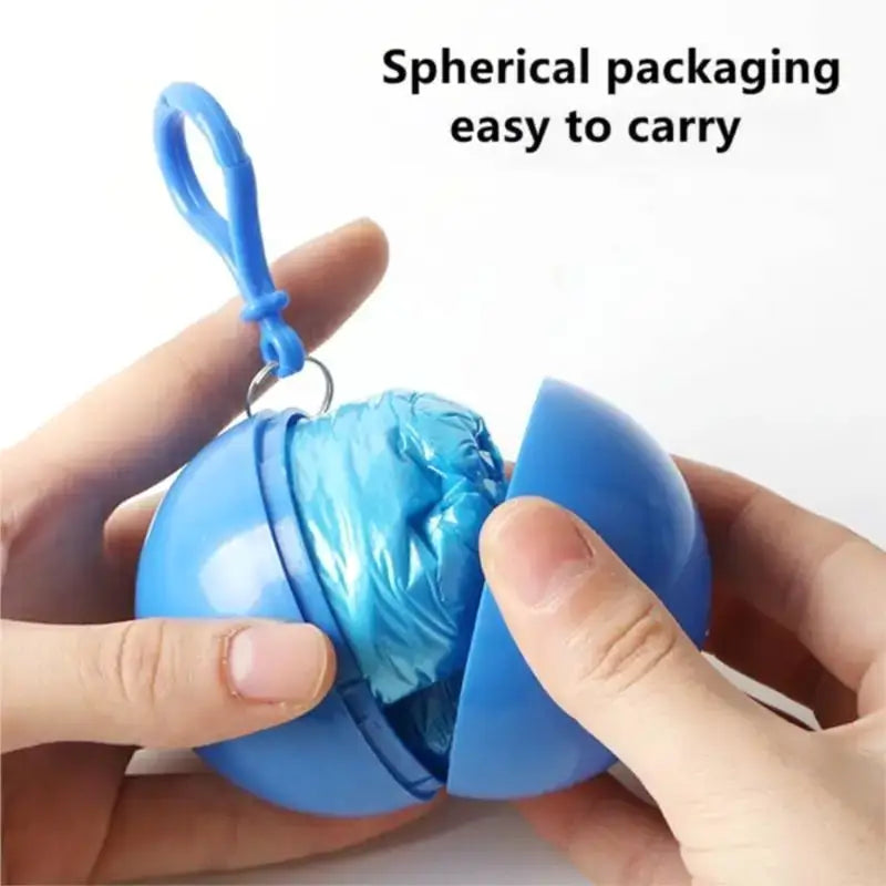Disposable Raincoat for Kids with Hood and Attachable Round Case, Clear Plastic Raincoats for Emergency, Girls, Boys Disposable Emergency Ball Raincoat For Traveling and Outdoor Activities (1