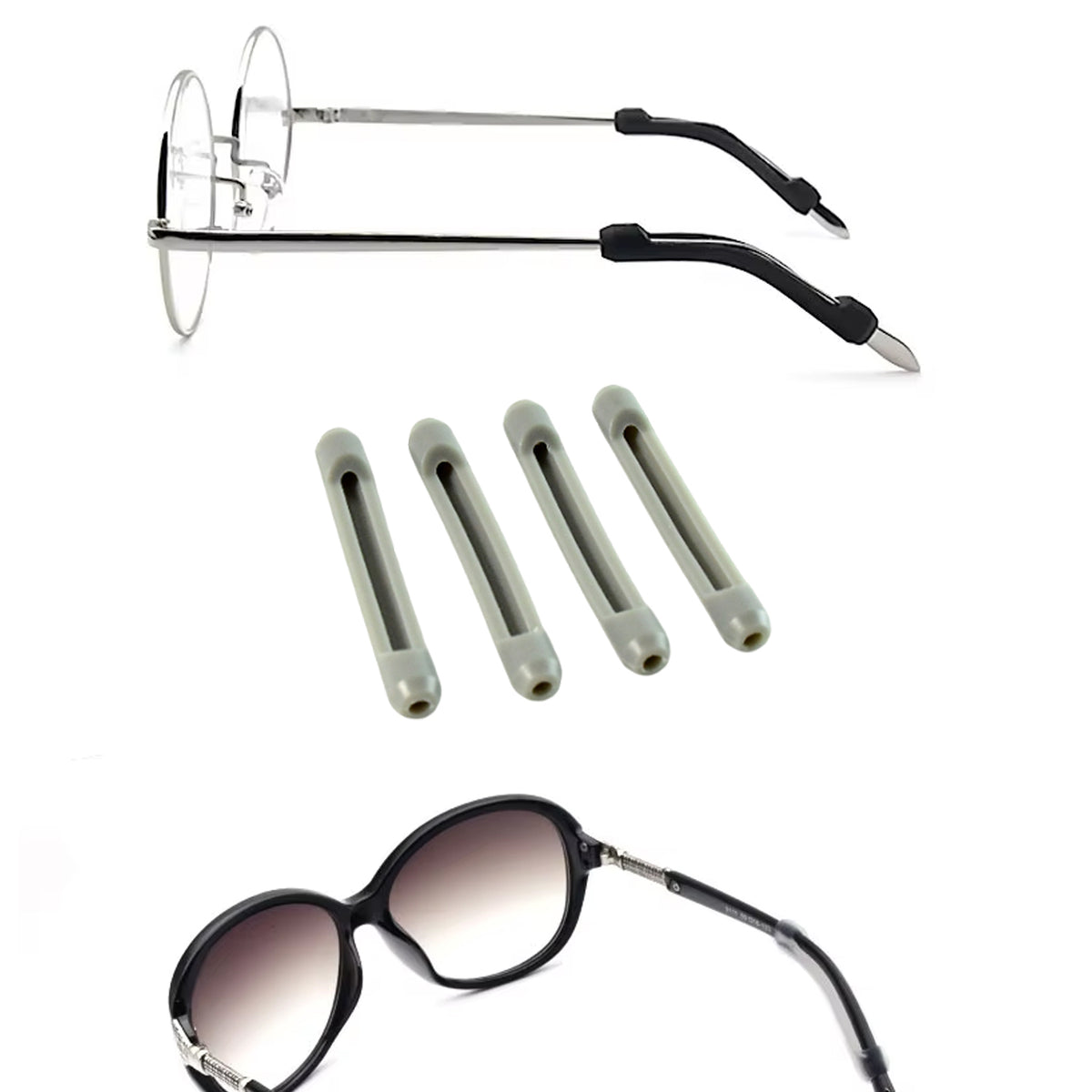Anti-slip Eyeglass Temple Tip Sleeves - (4 Pc)