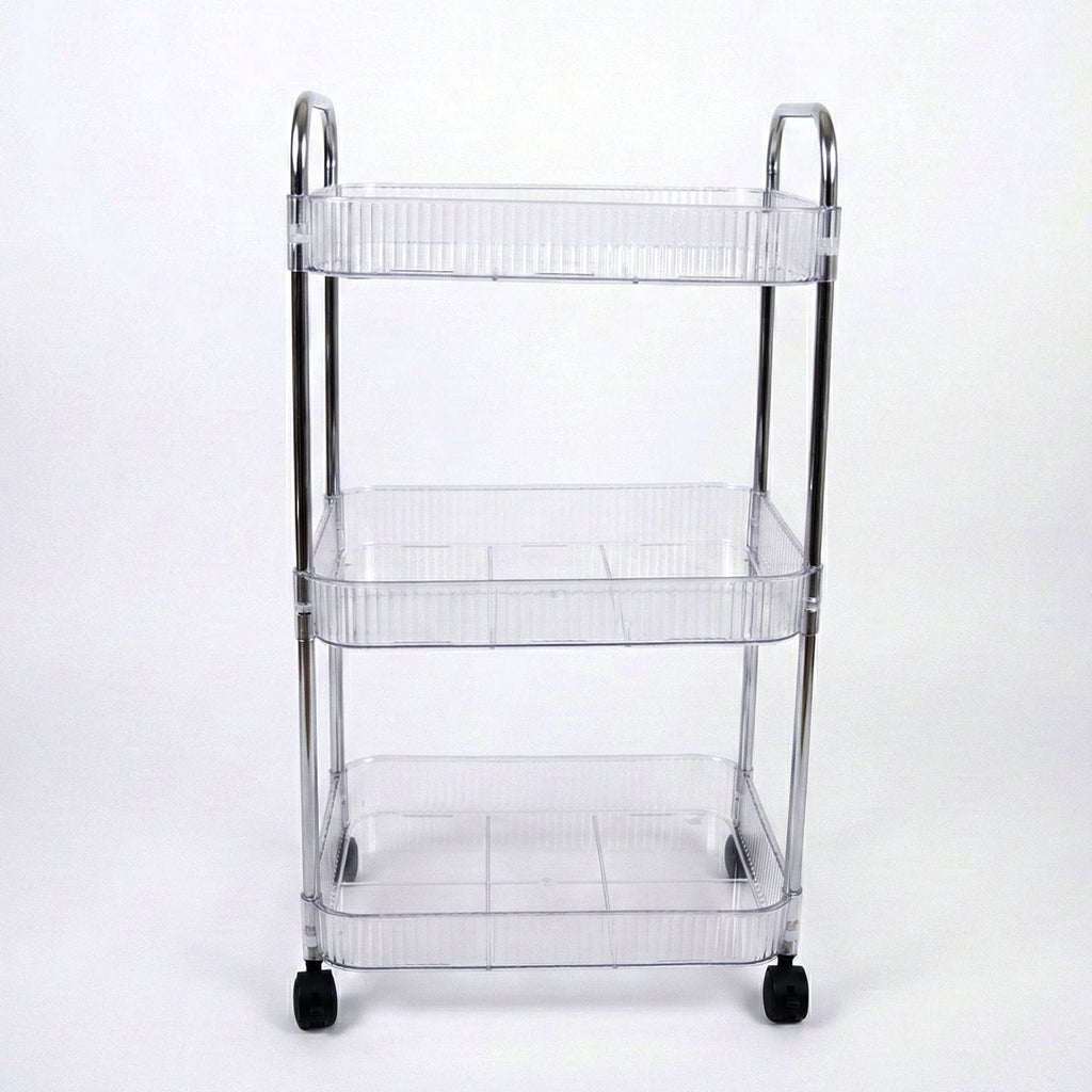 3 Layer Multipurpose Storage Trolley With Wheels