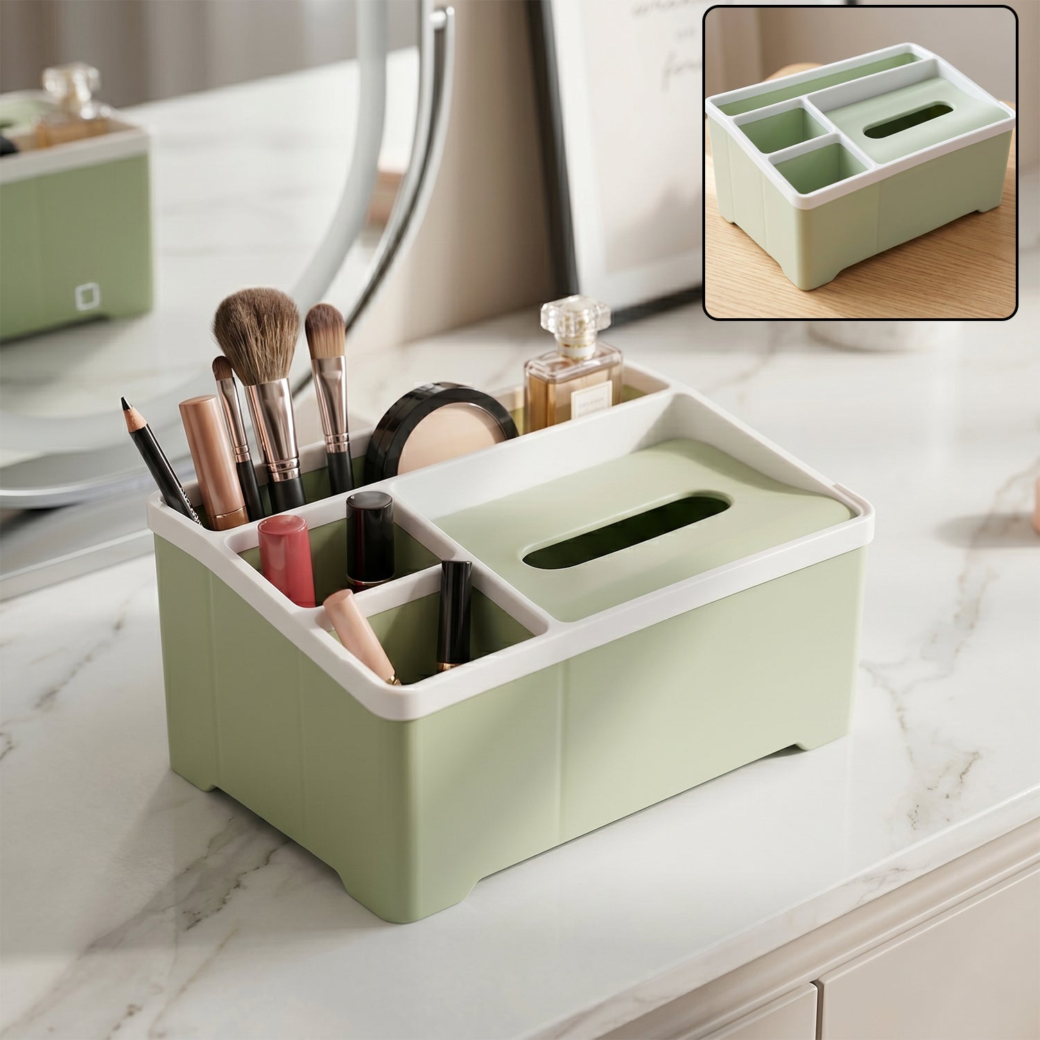 Multipurpose Plastic Storage Organizer Box With Compartments (1 Pc)