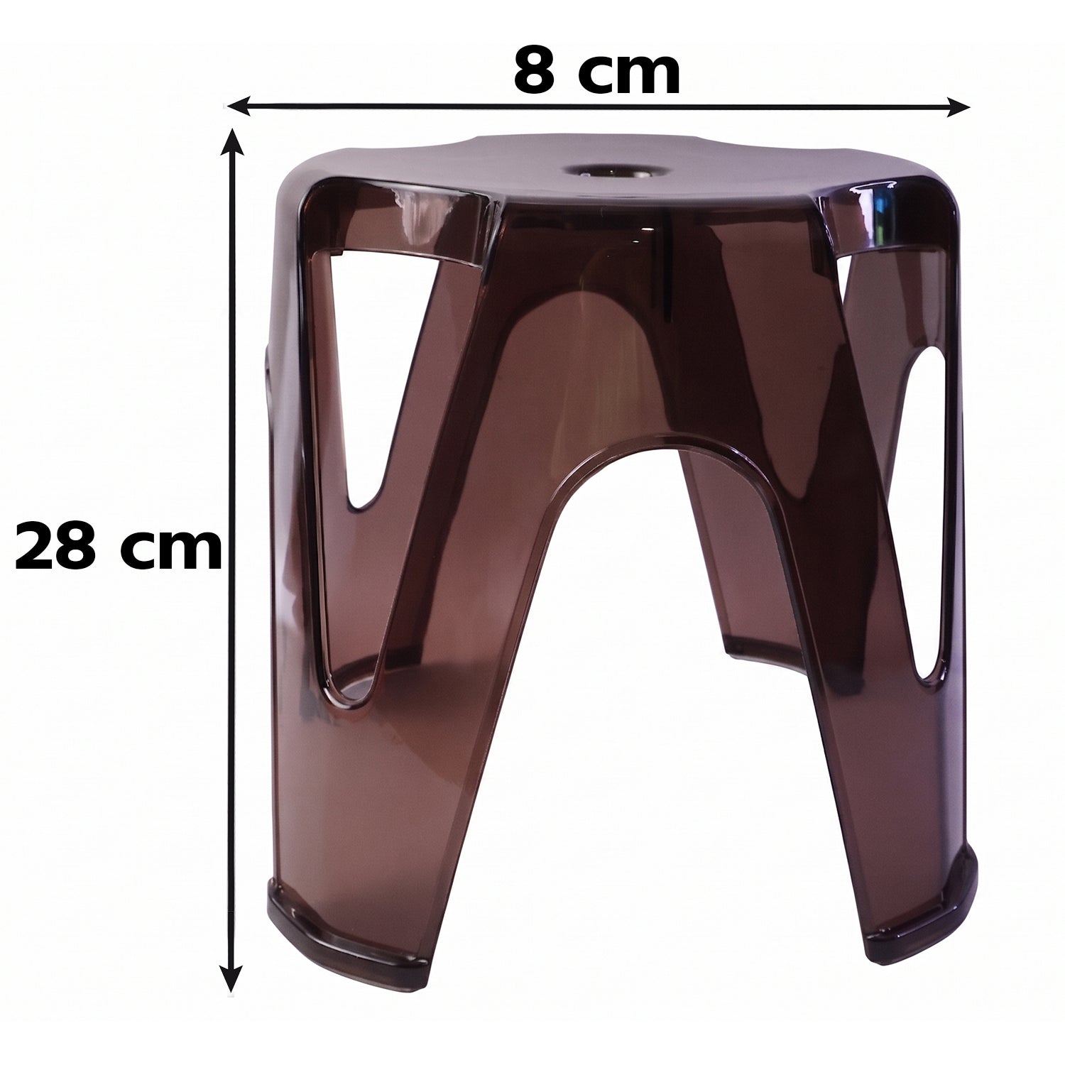 Transparent Plastic Sitting Stool 28x26cm Strong Indoor Outdoor Seat (4 Pc Set)