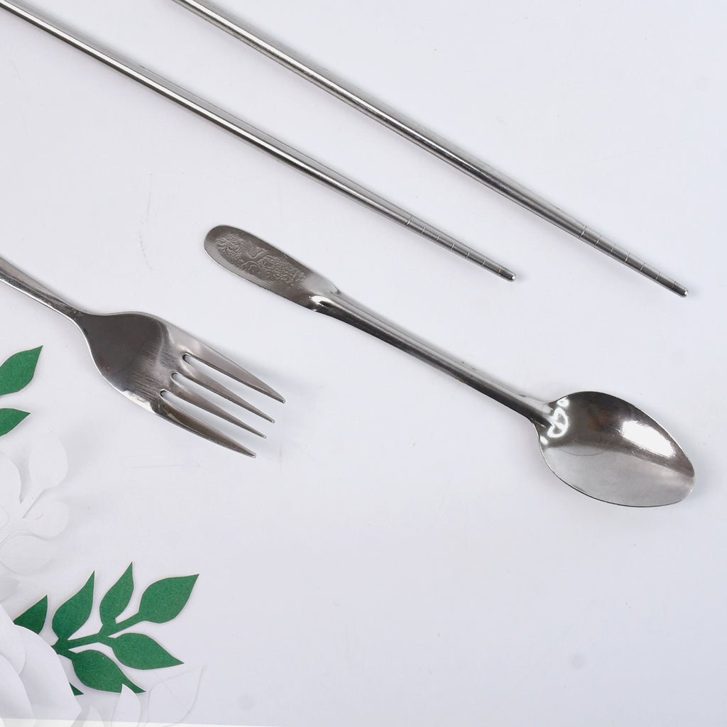 Portable Utensils Travel Camping Cutlery Set 4 Pc With Case