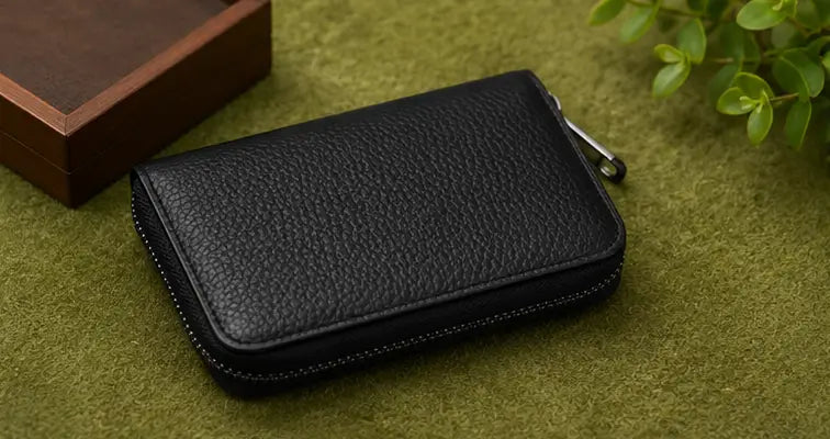 Premium PU Leather Credit Card Holder – 9 Slot Zipper Card Wallet for ATM, Debit, Credit & ID Cards