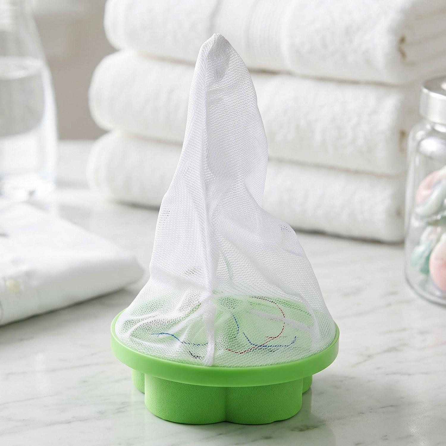 Washing Machine Floating Hair Lint Catcher  Reusable Mesh Flower Filter