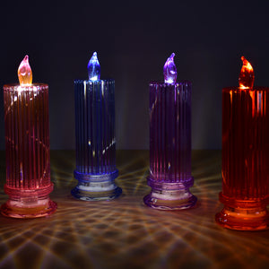 Big Simple Candles For Home Decoration Crystal Candle Lights (Multicolor) 5 Pc