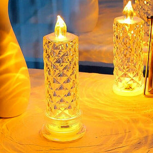 Rose Candles For Home Decoration Crystal Candle Lights (4 Pc)
