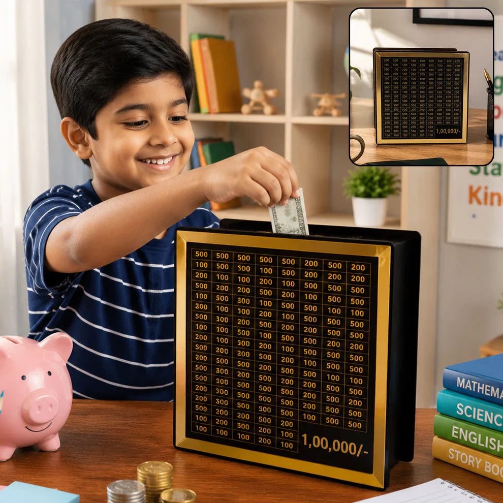 Wooden Money  Piggy Bank Money Box (1 Pc  With Marker Pen)