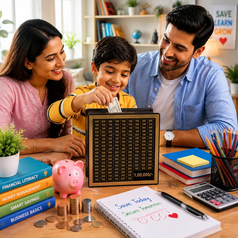 Wooden Money  Piggy Bank Money Box (1 Pc  With Marker Pen)