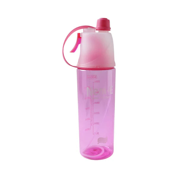 Plastic Dual Function Sports Water Bottle With Built-in Mist Spray And Leakproof Cap (600ml  1 Pc)