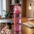 Plastic Dual Function Sports Water Bottle With Built-in Mist Spray And Leakproof Cap (600ml  1 Pc)