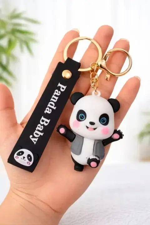 Panda Baby Keychain – Cute Silicone Cartoon Key Ring