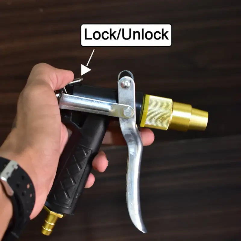 Durable Gold Plated Metal Trigger Hose Nozzle Spray Gun – Garden & Car Cleaning Tool