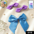 Elegant Satin Ribbon Bow Hair Clips Set (3 Pc)