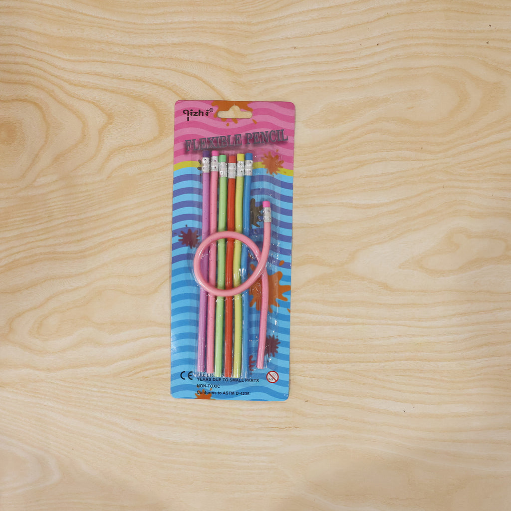 Flexible Bendable Pencils With Eraser  7 Pc Colorful Soft Magic Pencil Set