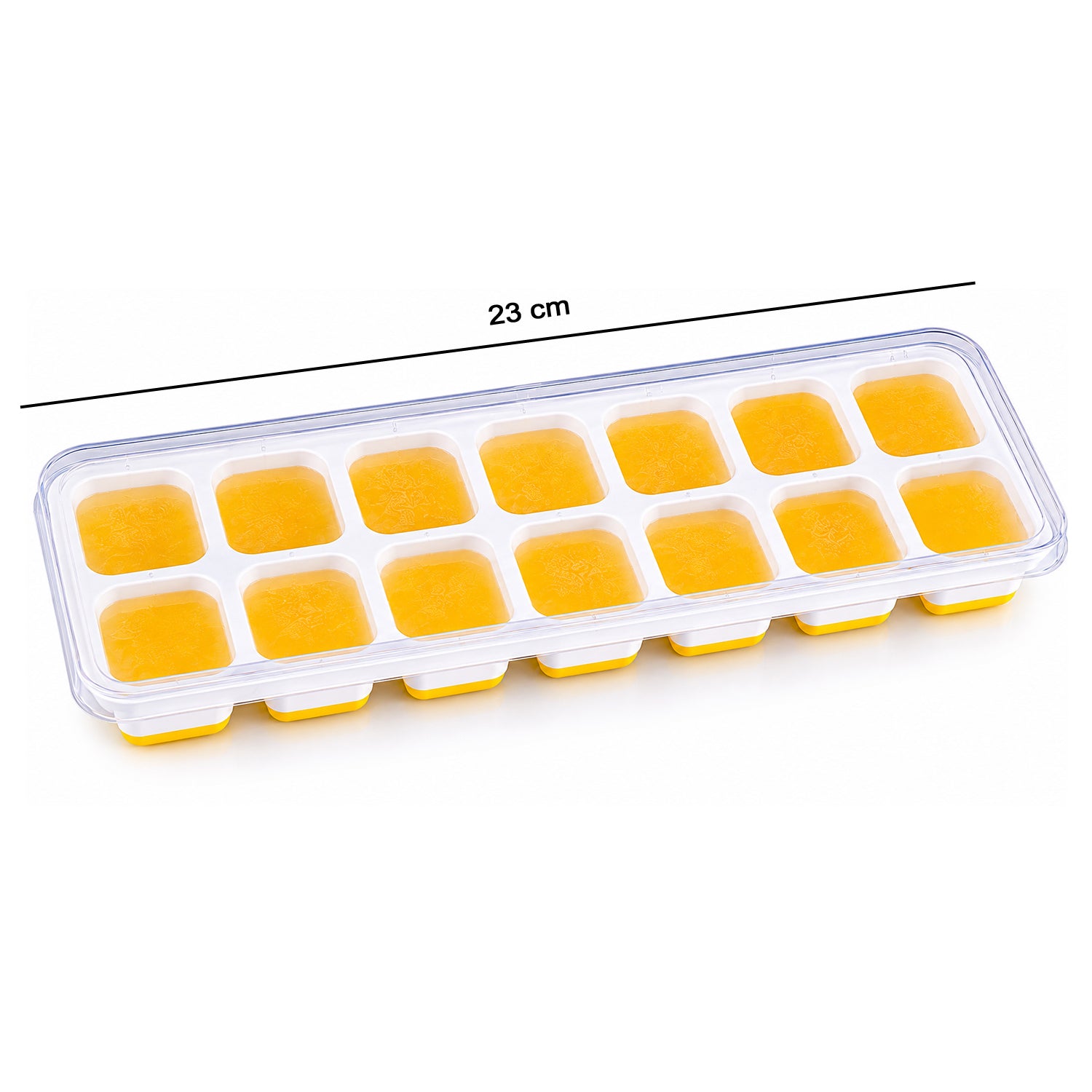 14 Cavity Ice Cube Tray With Lid Easy Release Ice Mold For Fridge Freezer (1 Pc)