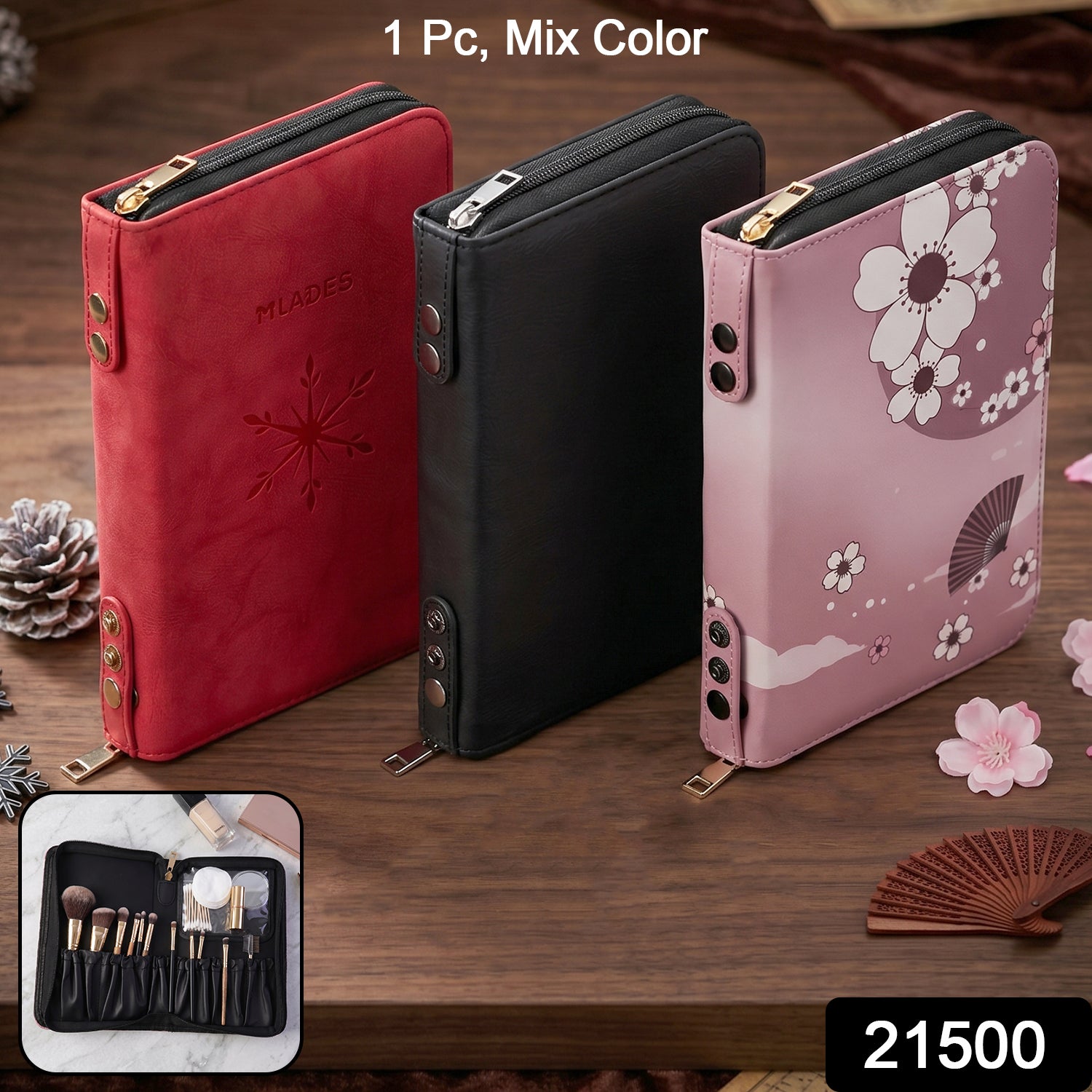 Stylish Makeup Organizer Bag 1 Pc  Premium Zippered Cosmetic Pouch