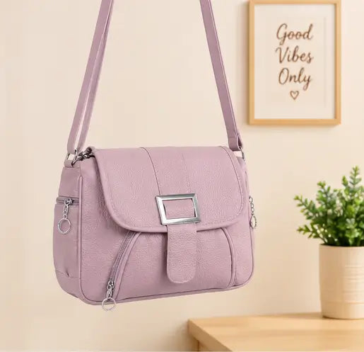 Women's Textured Leatherette Handbag – Stylish Shoulder Tote Bag with 4 Compartments for Office, Shopping & Daily Use