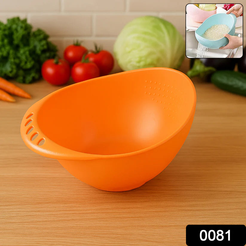 Virgin Rice Bowl Durable Plastic Strainer Water Strainer  Vegetable  Fruits Washing Bowl - 0081