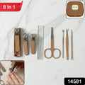 8 In 1 Premium Manicure  Pedicure Grooming Kit - (Set)