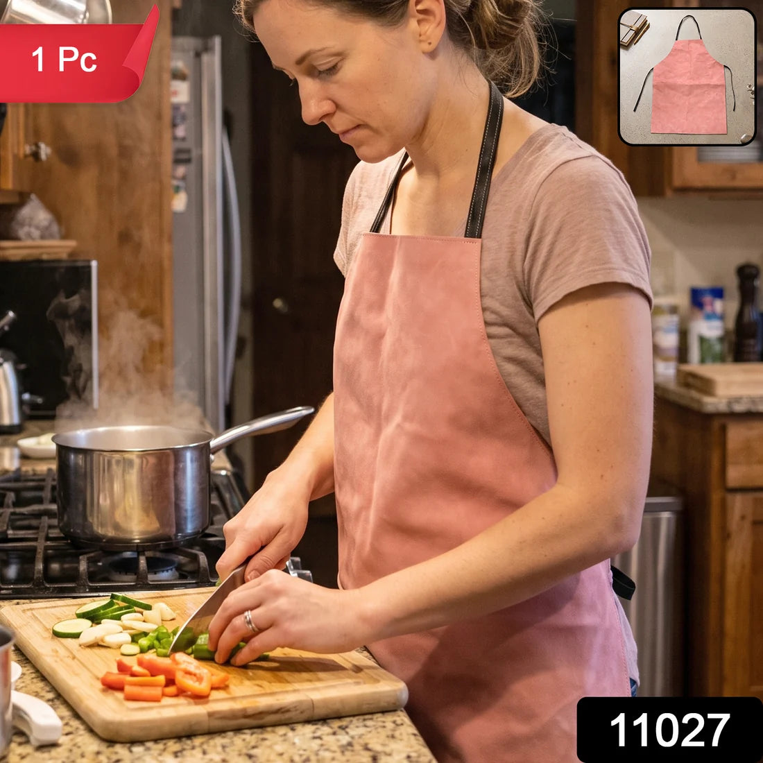 Waterproof Kitchen Apron – Full Coverage & Adjustable Fit for Cooking
