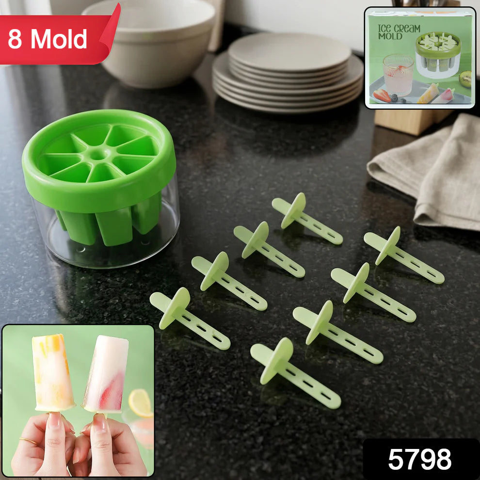 Ice Cream Candy Molds With Sticks Easy Release Summer Party Supplies Popsicles Candy Molds (8 Candy Mold Maker) - 5798