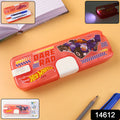 Plastic Pencil Box With Led Light  Cartoon Print (1 Pc)