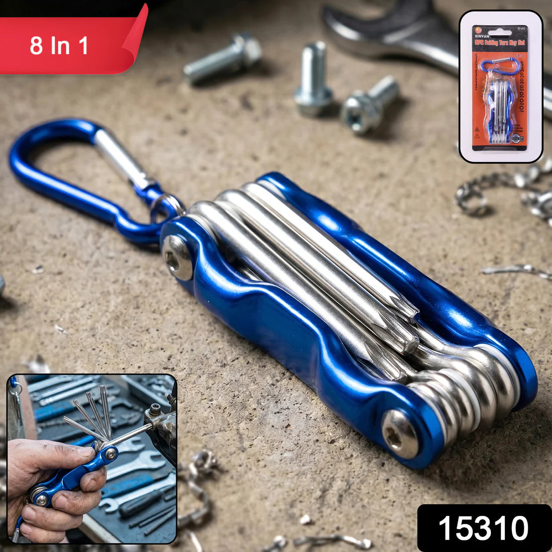 Portable 8 In 1 Multifunctional Cycling Bike Repair Tool Set Wrench Screwdriver Tools