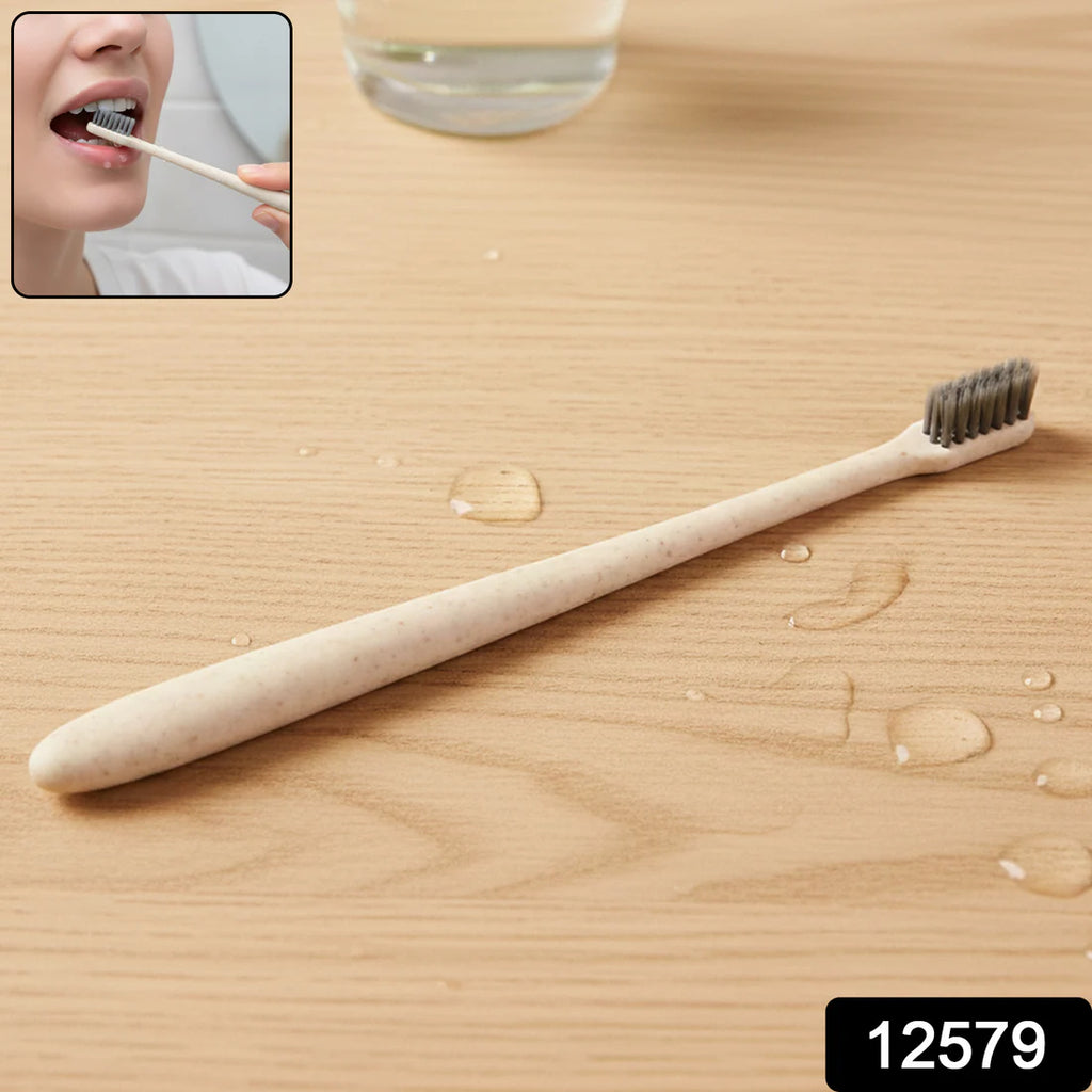 Wheat Straw Toothbrush Women Men Soft-bristle Toothbrush Oral Care Tooth Brush Manual Toothbrush For Deep Cleaning Dental Care (1 Pc) - 12579