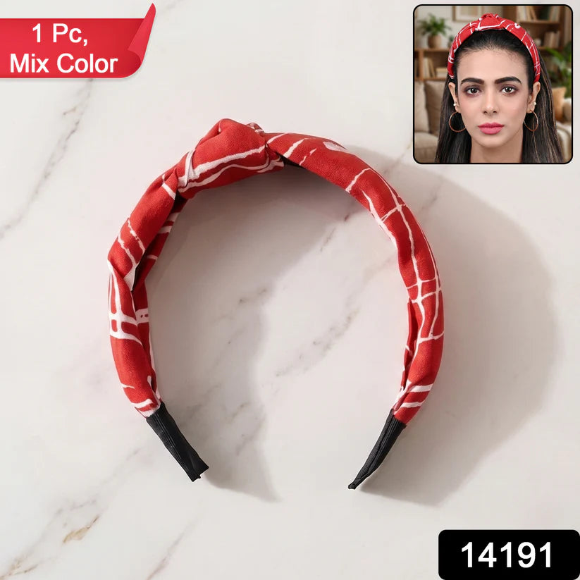 Womens Polka Dot Fabric Knot Hairband  Stylish  Comfortable (1 Pc)