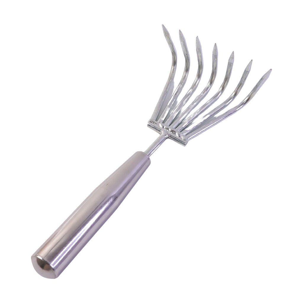 Stainless Steel Garden Hand Rake Cultivator Soil Loosening Weeding Tool (1 Pc)