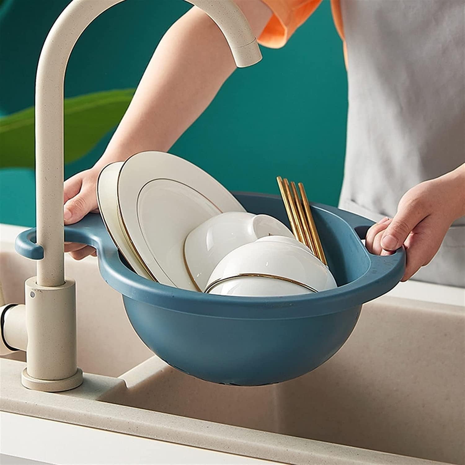 Kitchen Sink Drain Basket Strainer Colander For Fruits  Vegetable Washing (1 Pc)