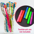 4969 6pc Plastic Toothbrush Cover Anti Bacterial Toothbrush Container- Tooth Brush Travel Covers Case Holder Cases