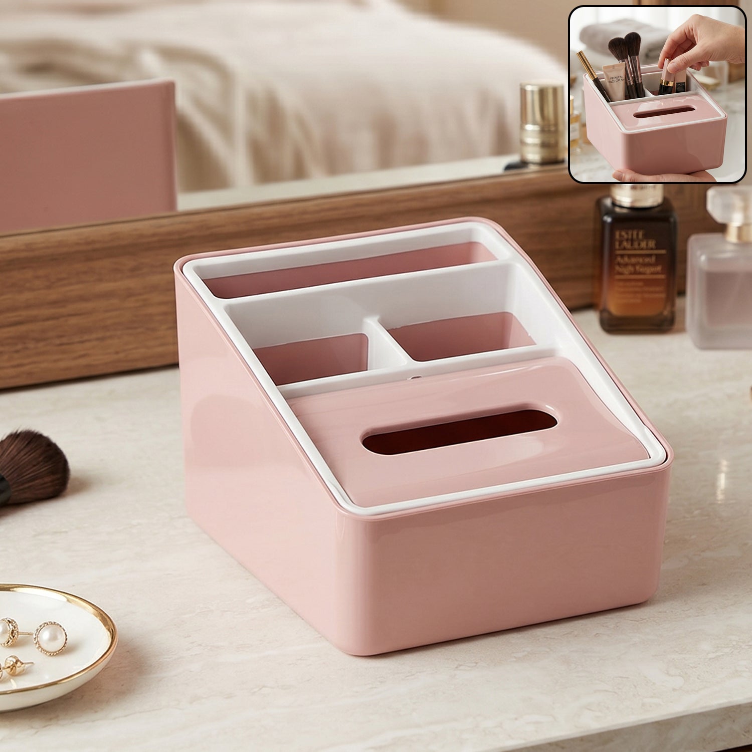 Plastic Multipurpose Storage Organizer Box With Compartments