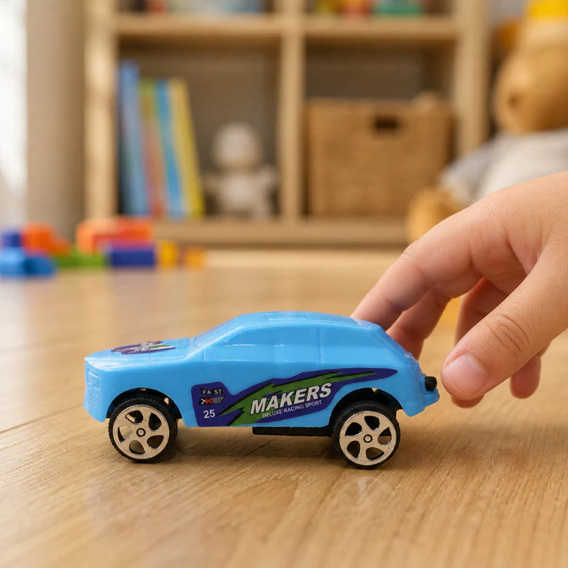 Super City Car Racer Toy For Boys And Girls Pull Push Vehicle Car (Set Of 12pcs)  (Multicolor) - 4453