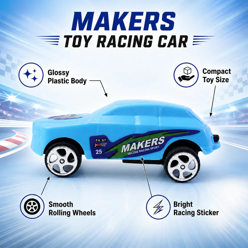 Super City Car Racer Toy For Boys And Girls Pull Push Vehicle Car (Set Of 12pcs)  (Multicolor) - 4453