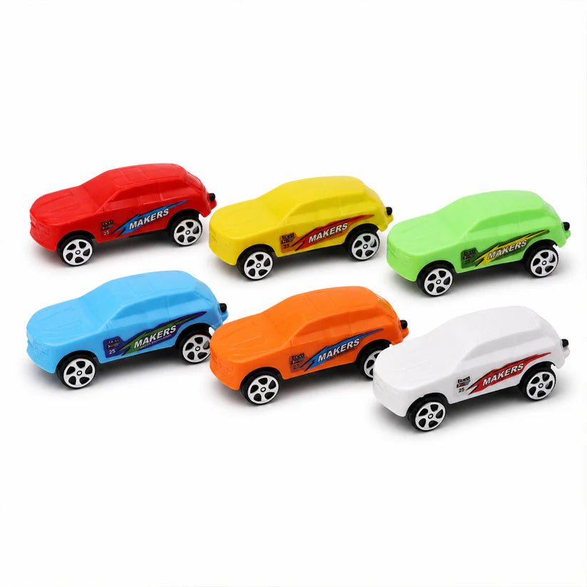 Super City Car Racer Toy For Boys And Girls Pull Push Vehicle Car (Set Of 12pcs)  (Multicolor) - 4453