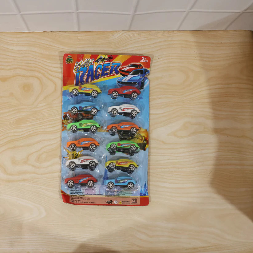 Super City Car Racer Toy For Boys And Girls Pull Push Vehicle Car (Set Of 12pcs)  (Multicolor) - 4453