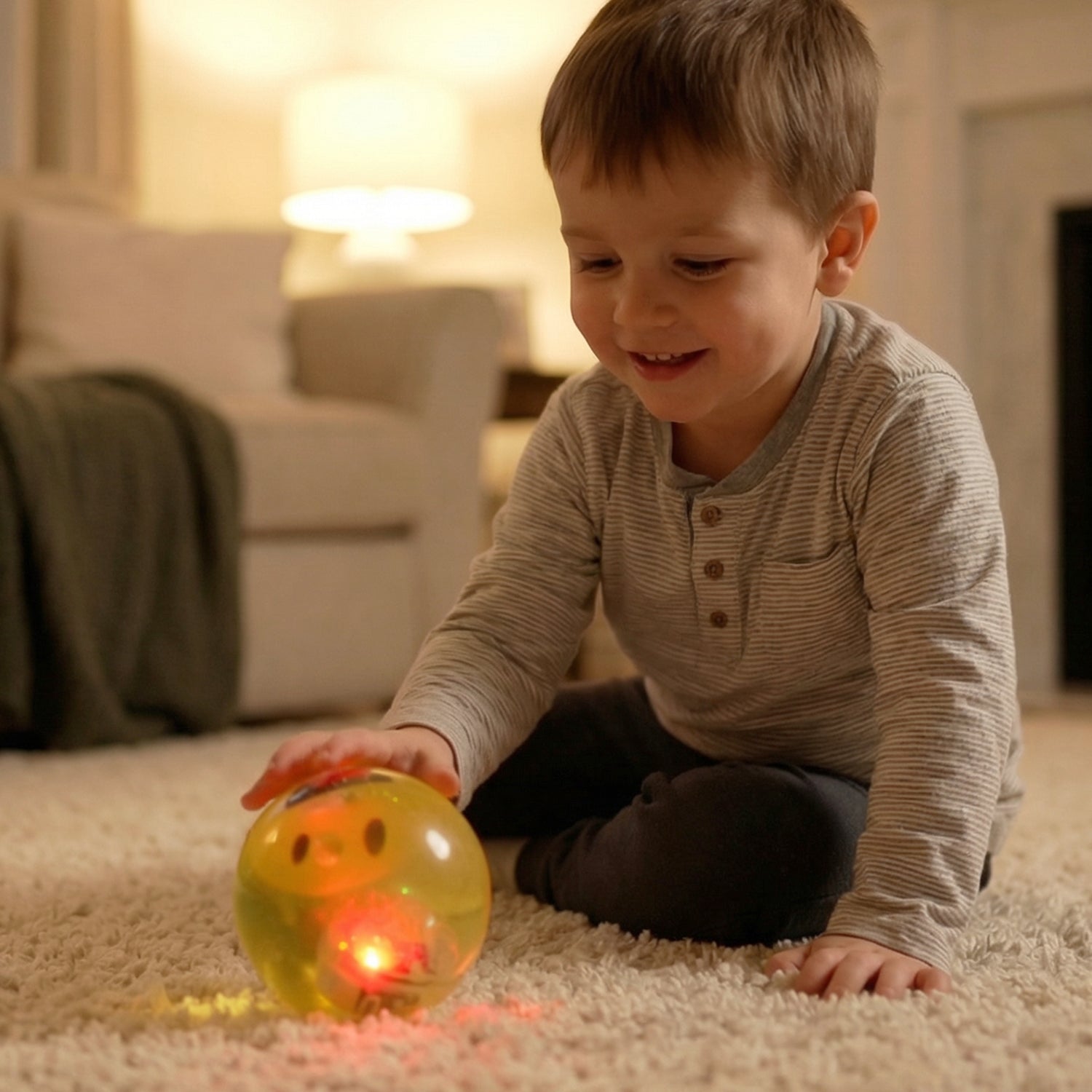 Smiley Face Sensory Light Water Ball Toy For Kids (1 Pc)