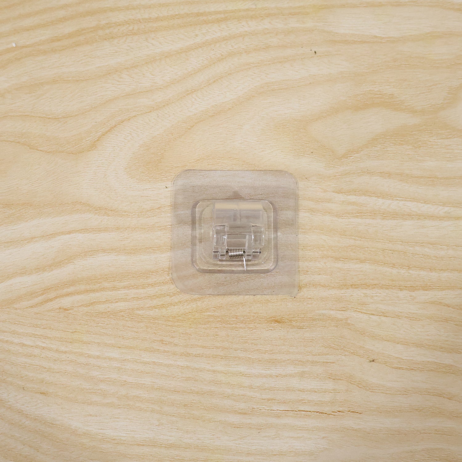 Transparent Spring Clip Adhesive Wall Holder Hook (1 Pc)