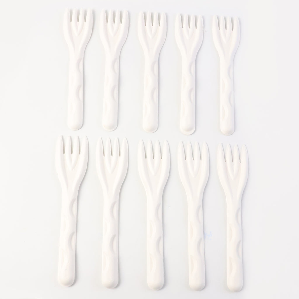 Compostable Bagasse Fork  10 Pcs Pack