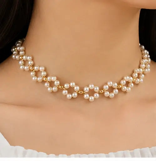 Pearl Necklace for Women – Gold Plated Brass Adjustable Jewellery