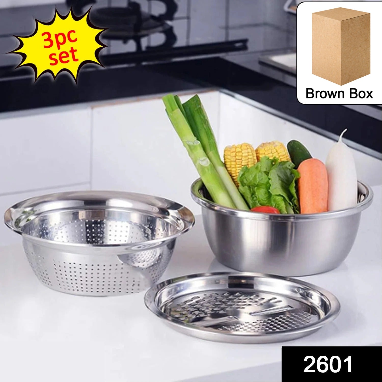 2601 3 In 1 Kitchen Multipurpose Julienne Grater Salad Maker