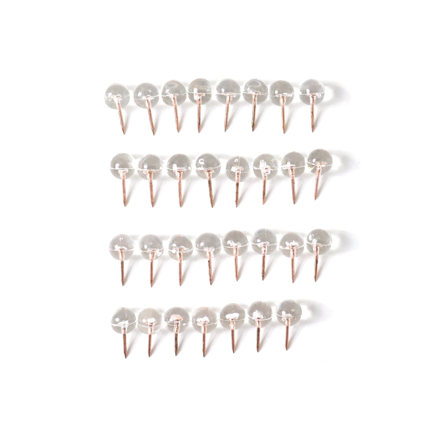 Transparent Crystal Head Push Pins Set For Notice Board (30 Pc)