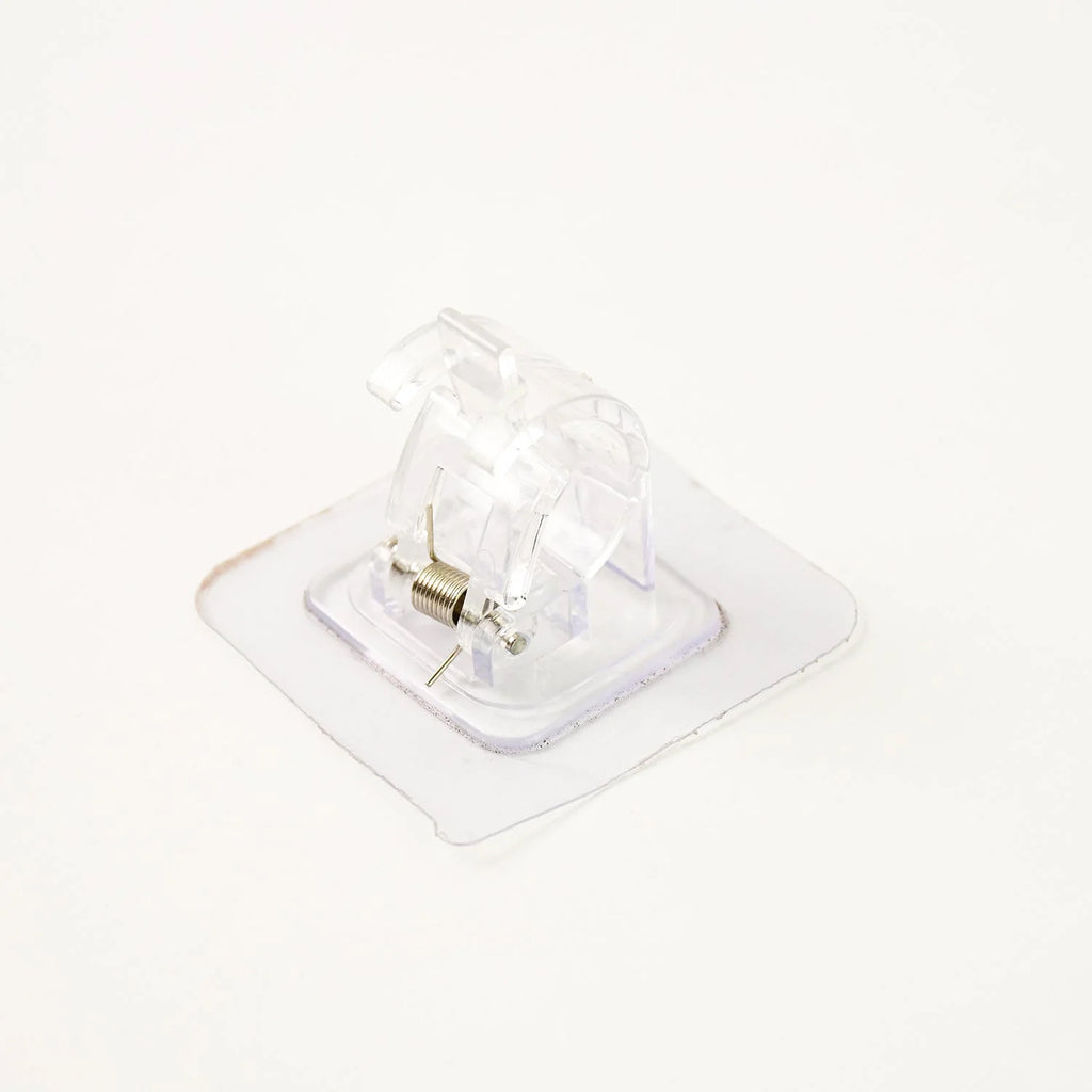 Transparent Spring Clip Adhesive Wall Holder Hook (1 Pc)