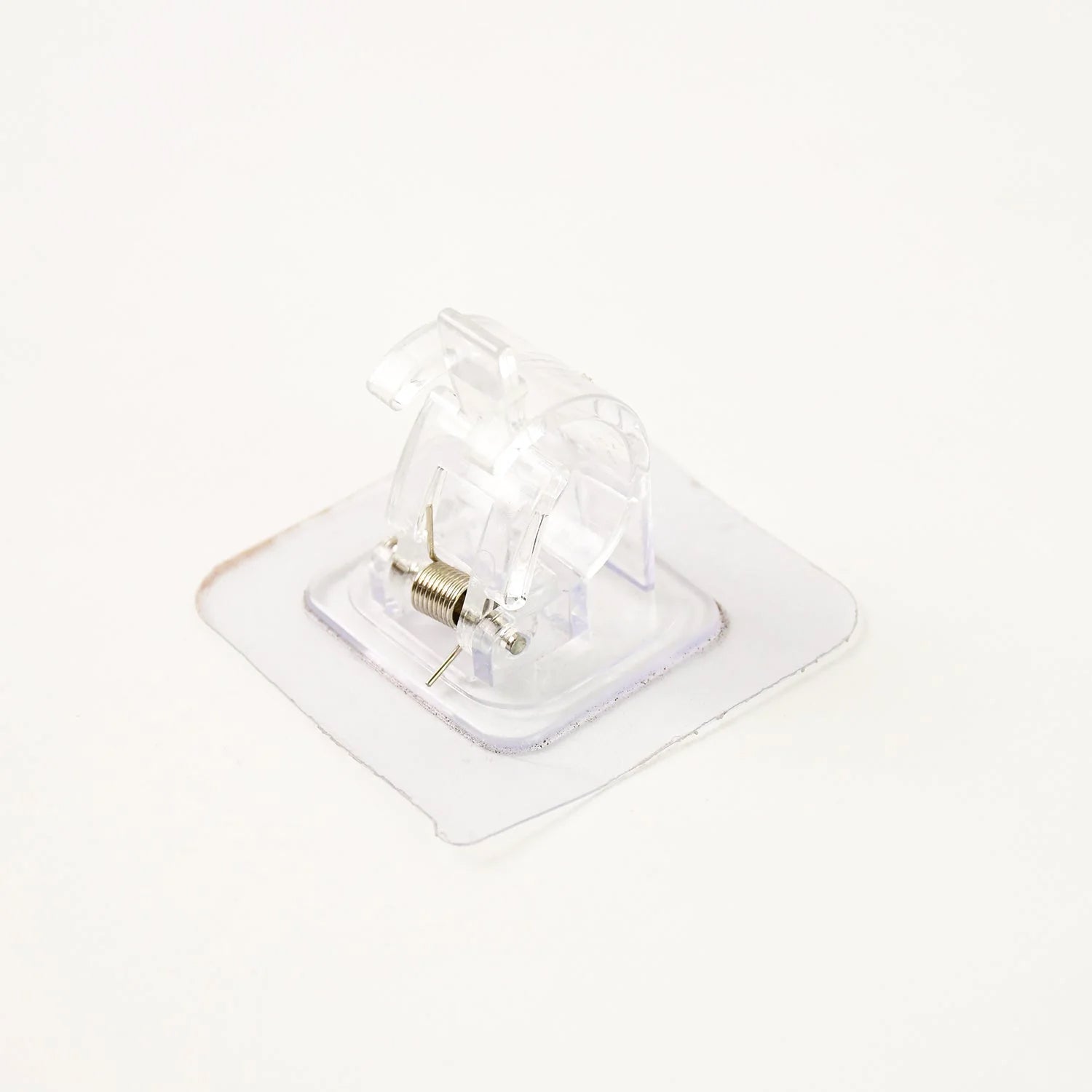 Transparent Spring Clip Adhesive Wall Holder Hook (1 Pc)